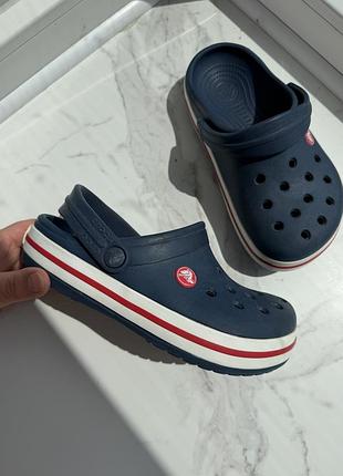 Сині крокси 33р дитячі crocs j2 шльопанці crocs 33-34р дитячі гумові сабо крокс оригінальні crocs