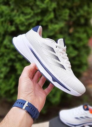 Чоловічі літні кросівки adidas supernova stride білі з синім та помаранчевим модні кросівки адідас супернова 42(26,5см)