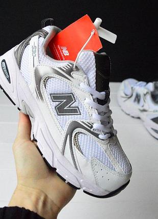 Зимові жіночі кросівки new balance 530 на хутрі білі з сірим теплі жіночі зимові кросівки нюбеланс 530