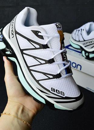 Жіночі осінні кросівки salomon xt 6 білі з чорним та бірюзовим жіночі саломон xt 6 топ якість 41(26см)