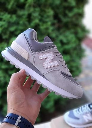 Жіночі зимові термо кросівки new balance legacy 574 сірі з пудрой теплі нью беланс легасі 574 на зиму