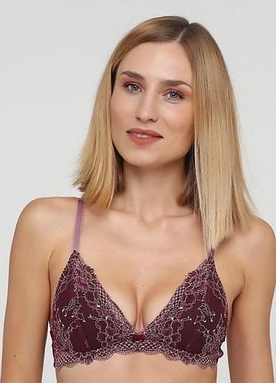 Бордовый бюстгальтер triangle (чпу) kl-1600 бордовый sambario