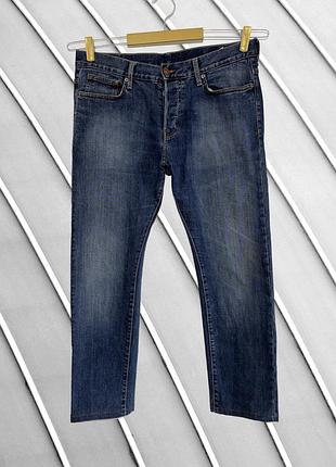 Чоловічі сині стрейчеві джинси denim & w34 l30 l xl оригінал slim fit звужені класичні якісні бренд стан ідеал 50 52 брюки штани