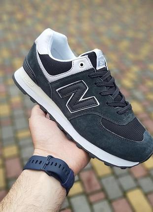 Жіночі літні замшеві кросівки new balance 574 сірі на білій кросівки нюбеланс 574 38