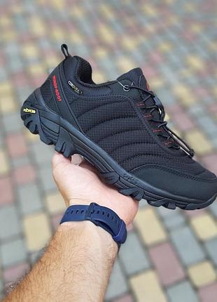Теплі зимові чоловічі кросівки merrell vibram cordura чорні з червоним термо зимові кросівки мерел вібрам 46