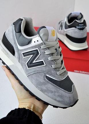 Женские зимние термо кроссовки new balance 574 legacy серые с черным теплый евроход 574 гас на зиму 38(24см)