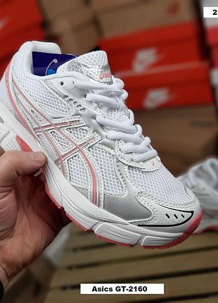 Кросівки жіночі asics gt-2160 білі з рожевим демісезон текстильні ассікс гт-2160 на весну, літо, осінь 39(24.5см)