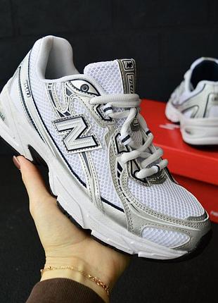 Кроссовки женские new balance 530 белые с серым кожа текстиль new balance 530 на весну, лето, осень 2026 39(24.5см)