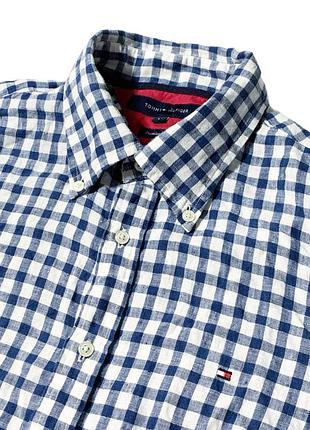 Tommy hilfiger linen button down чоловіча сорочка льон