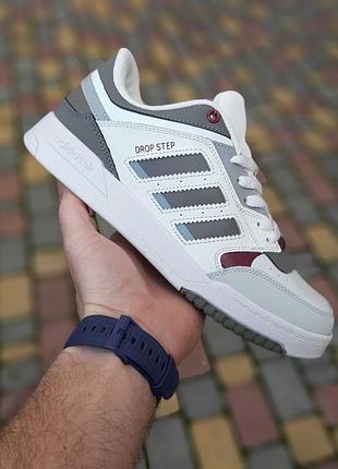 Чоловічі шкіряні кросівки adidas drop step бежеві з хакі модні кросівки адідас дропстеп якість топ 44