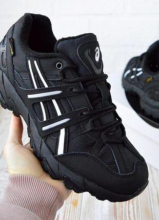 Чоловічі зимові термо кросівки asics gel sonoma чорні з білим теплі кросівки для хлопця асікс сонома 45(28.5см)
