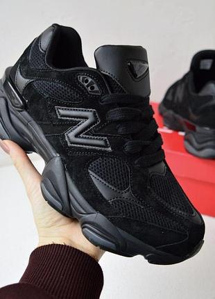 Жіночі кросівки new balance 9060 чорні замша нью беленс 9060 на весну, літо, осінь стильні кросівки для повсякденного носіння 38 (