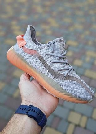 Жіночі кросівки adidas yeezy boost 350 сірі з оранжевим модні кросівки адідас ізі буст 39