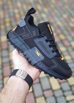 Чоловічі літні кросівки reebok zig kinetica edge чорні з помаранч весняні кросівки рібок зіг кінетіка едж 2024 44