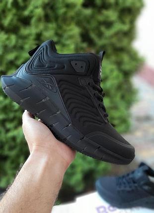 Теплые зимние высокие reebok zig kinetica высокие черные мужские зимние кроссовки рыбок кинетика на меху