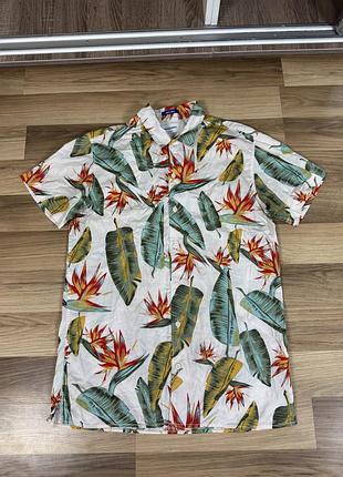Чоловіча гавайка гавайська сорочка з коротким рукавом на літо jack & jones