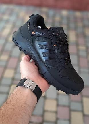 Чоловічі осінні кросівки adidas terrex чорні з помаранчеви модні шкіряні кросівки адідас терекс чудової якості 43(27.5см)