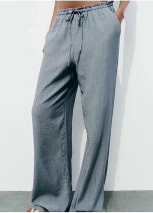 Zara муслінові брюки прямого крою