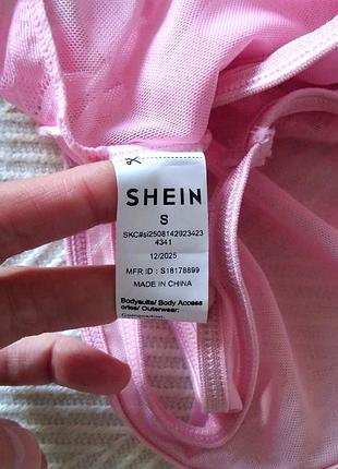 Боді розовый, shein, s 6