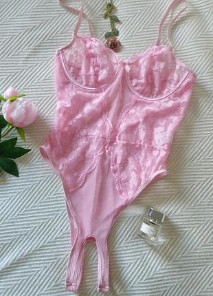 Боді розовый, shein, s 4