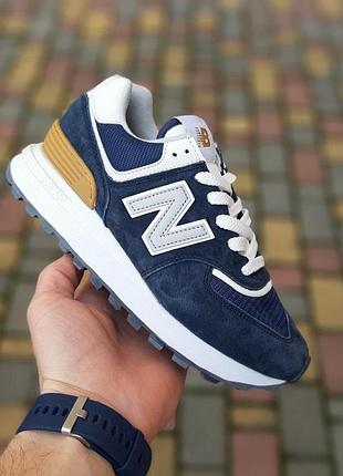 Жіночі літні замшеві кросівки new balance 574 legacy сині кросівки нюбеланс 574 легасі