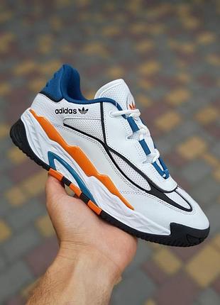 Мужские летние кроссовки adidas niteball белые с синим и оранжевым кроссовки адидас найтбол замшевые хаки 43