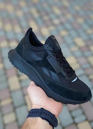 Мужские летние замшевые кроссовки reebok classic чёрные весение кроссовки рибок класик для парня 45