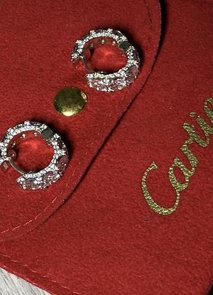Серебрянные серьги с камнями фианиты 925 проба,сережки серебро,срібні сережки з камінням фіаніти +чехол мешочек для хранения