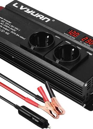 Автомобильный инвертор lvyuan 1500w (12v — 220v) с usb-портами