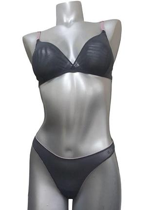 Серый бюстгальтер bralette na-1401k серый sambario