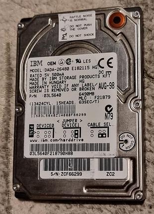 0% ide hdd 2.5 6490 мб (6.5 гб) ibm travelstar 4200 жесткий диск dada-26480 ибм ata pata
