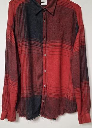 Рубашка рубашка мужская красная клетка zara relaxed over size, размер m - l