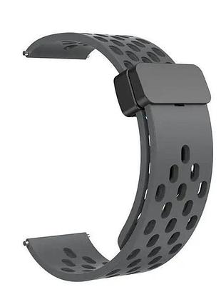 Универсальный ремешок с магнитной застёжкой universal 22 mm silicone samsung/amazfit/huawei dark grey