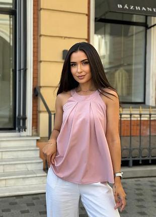 Женская летняя блузка без рукавов 50/52, фрезовый