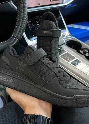 Мужские черные кроссовки adidas forum low black 42