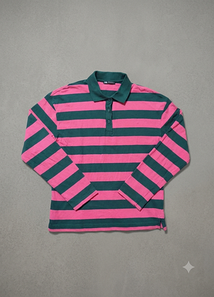 Rugby polo zara — смугасте рожево-зелене