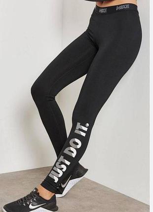 Женские черные леггинсы nike dri-fit   xs