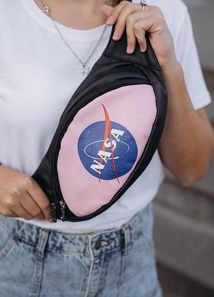 Топ якість! бананка, сумка на пояс пояс поясна сумка з принтом nasa (арт. 4002)