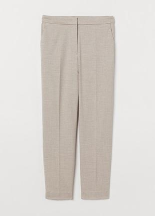 Брюки regular fit длиной до щиколотки для женщины h&m 0708311002 34(xs) бежевый