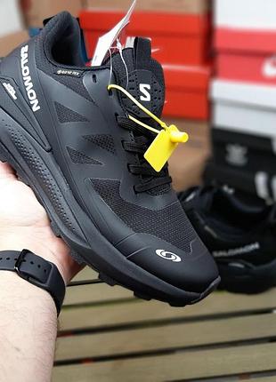 Чоловічі зимові термо кросівки salomon elixir activ gore-tex чорні з білим чоловічі теплі термо кросівки саломон