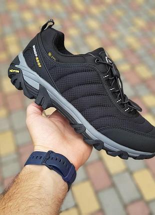 Теплі зимові чоловічі кросівки merrell vibram cordura чорні на сірій термо зимові кросівки мерел вібрам 44