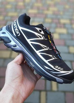 Чоловічі кросівки salomon xt-6 gtx чорні з білим літні кросівки саломон xt-6 тренд 2025 року 45(28,5см)