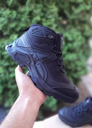 Чоловічі зимові кросівки salomon quest element gtx чорні термо високі теплі кросівки соломон квест елемент 44 (28.5 см)