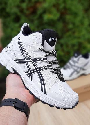 Жіночі зимові кросівки asics gel-kahana 8 high білі з чорним зимові жіночі високі кросівки асикс-кахана 8 на хутрі 37(23.5см)