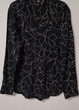 Рубашка рубашка мужская черная h&amp;m, размер l - xl
