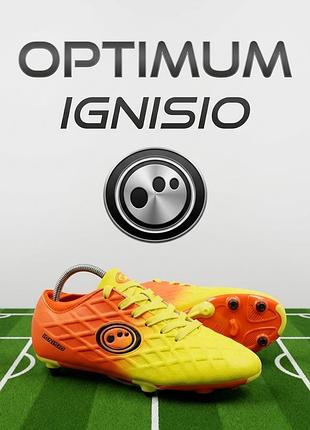 Подростковые профессиональные футбольные бутсы optimum ignisio в яркой желто-оранжевом&nbsp; цвета&nbsp; (aztec orange / yellow),р.40