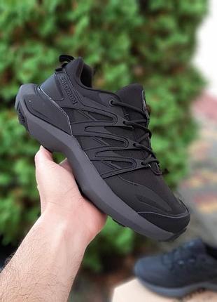Чоловічі зимові кросівки salomon xt pu. re advanced gore-tex чорні на сірій теплі кросівки соломон на гортекс 45 (28,5см)