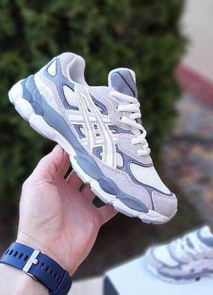 Легкі літні кросівки asics gel-nyc білі з сірим жіночі літні асікс топ якість 37(23см)