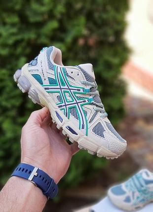Літні жіночі кросівки asics gel kahana 8 бежеві з салатовим жіночі асікс кахана 8 топ якість 39(24.5см)