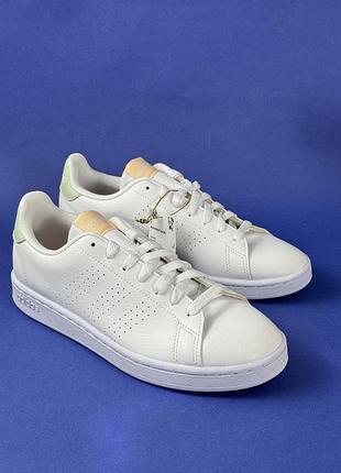 Жіночі білі шкіряні кеди adidas advantage - 40.5 розмір